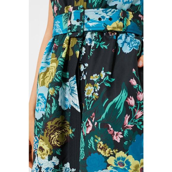 TUCKERNUCK Black Verdant Floral Chloe Dress NWT Size Large (Missing Belt) - Picture 5 of 12